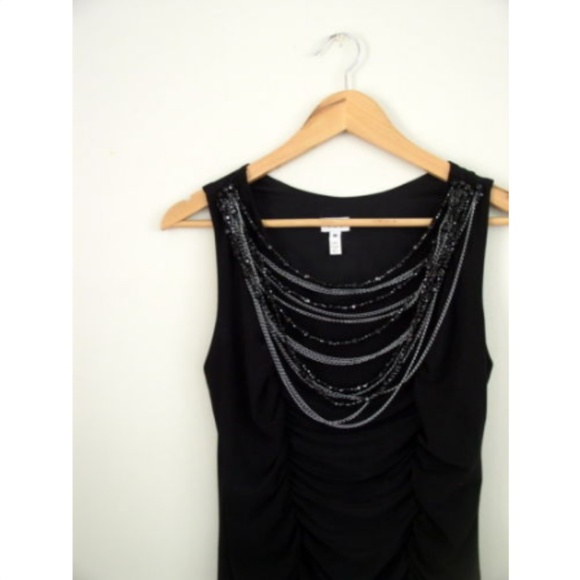 Cache Black Ruched Little Black Dress Sz M - Picture 3 of 8